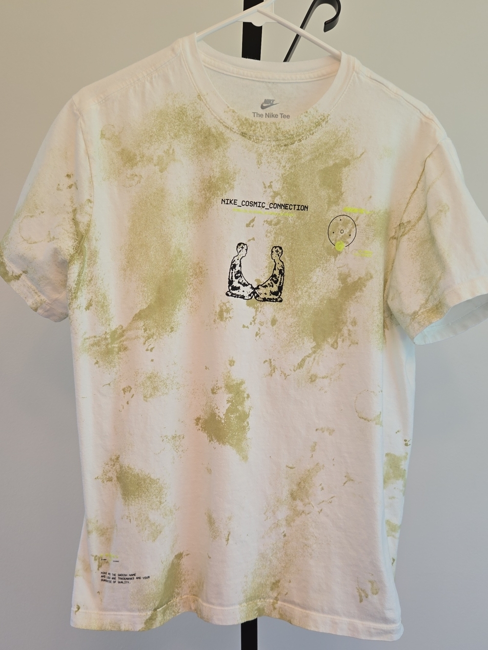 Nike White & Light Olive Cosmic Connection Graphic Tee